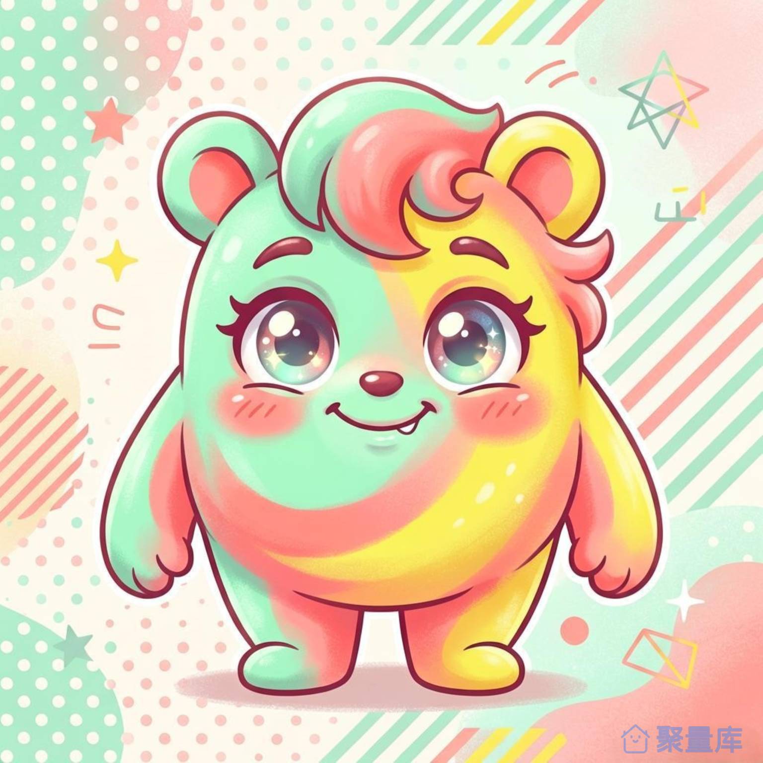 卡通风可爱小熊插画素材