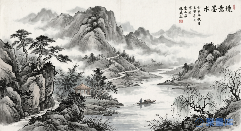 烟岚不动，舟自无心