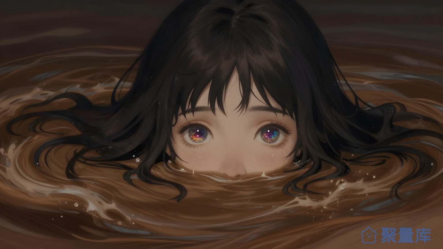 女子在水中游泳