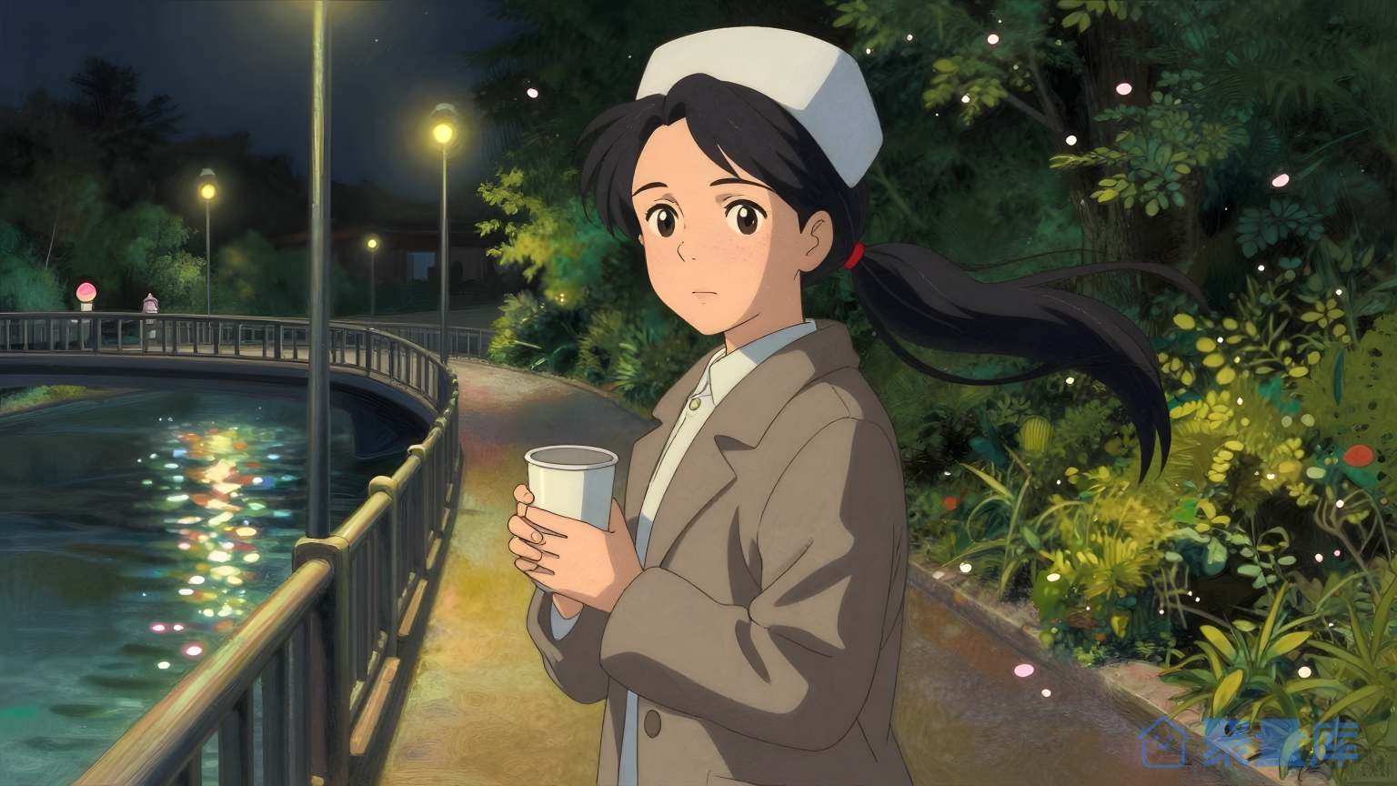 女子在桥边站着