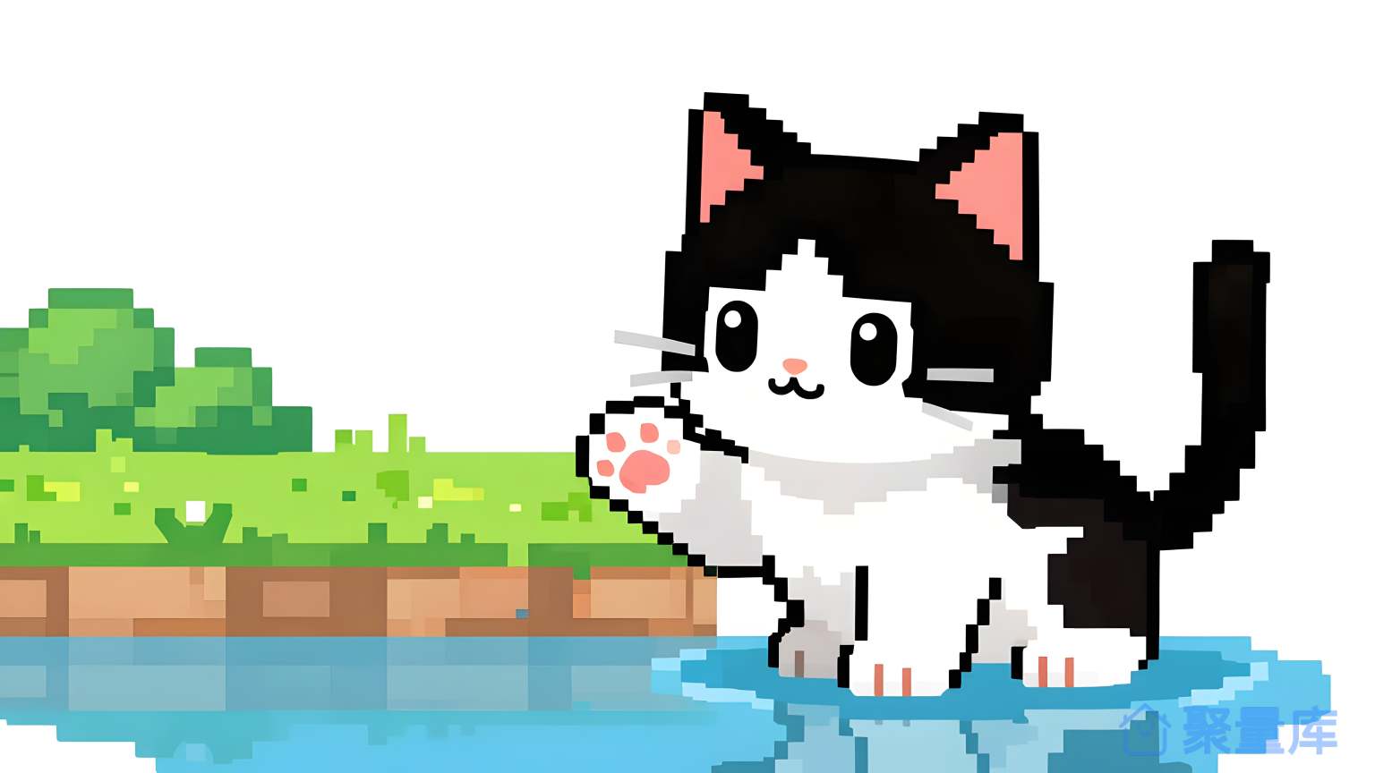 猫在水里游泳