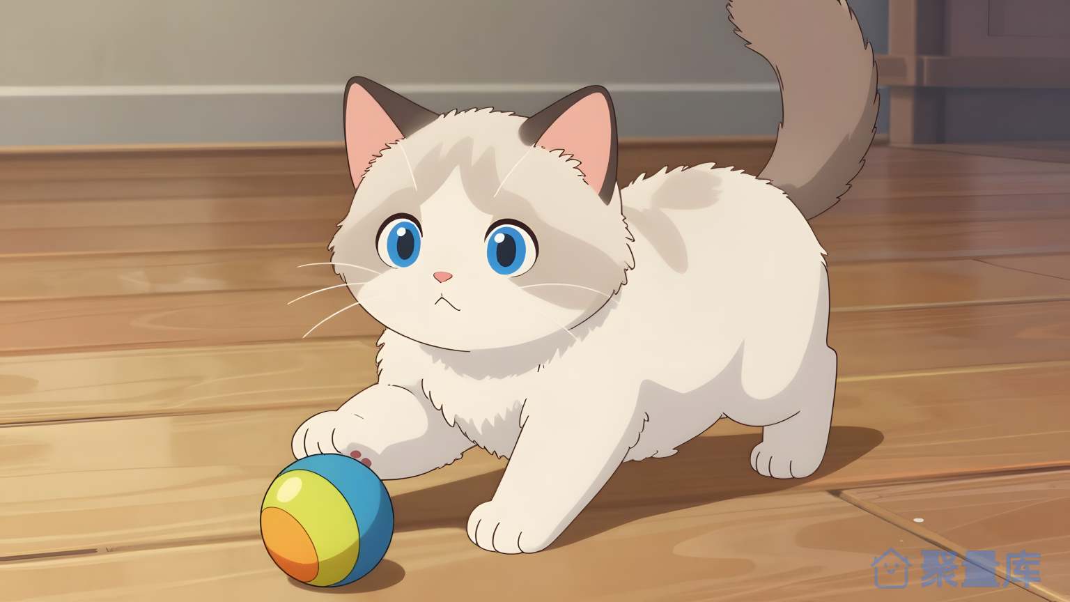 猫玩球 猫 玩 球 室内 家居