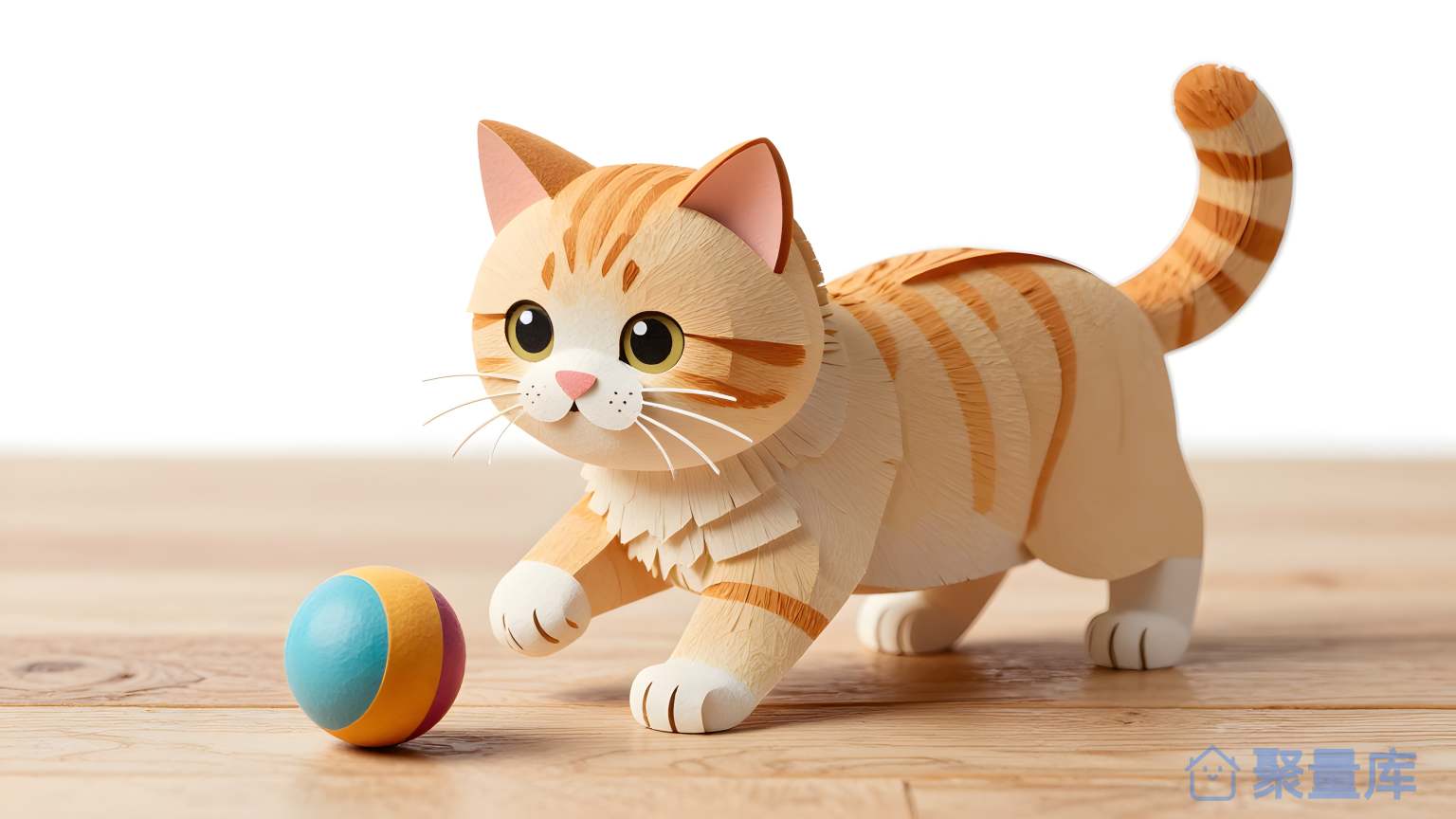 小猫玩球 小猫 玩球 纸制品