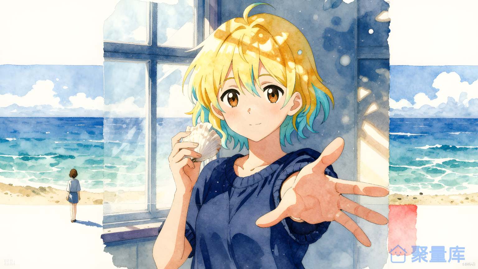 美少女在海边