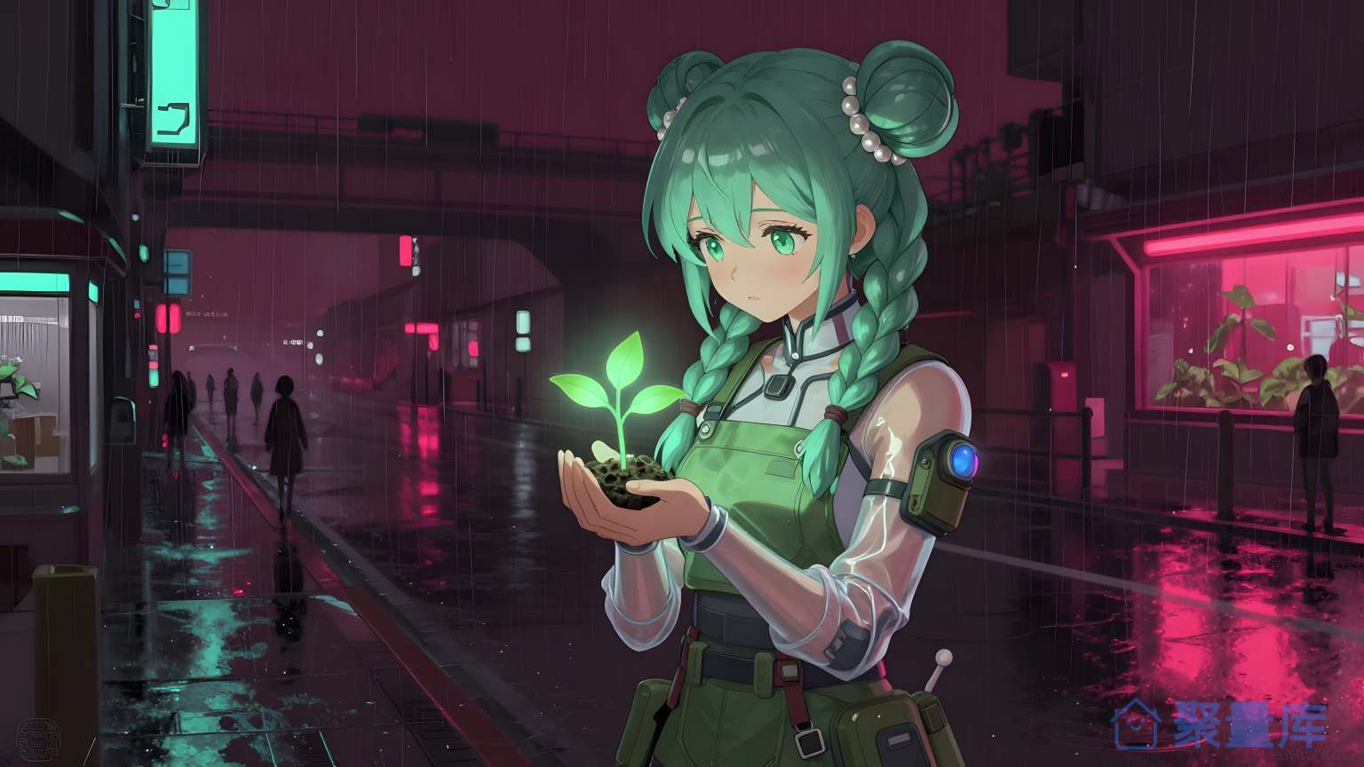女性在雨天下雨伞