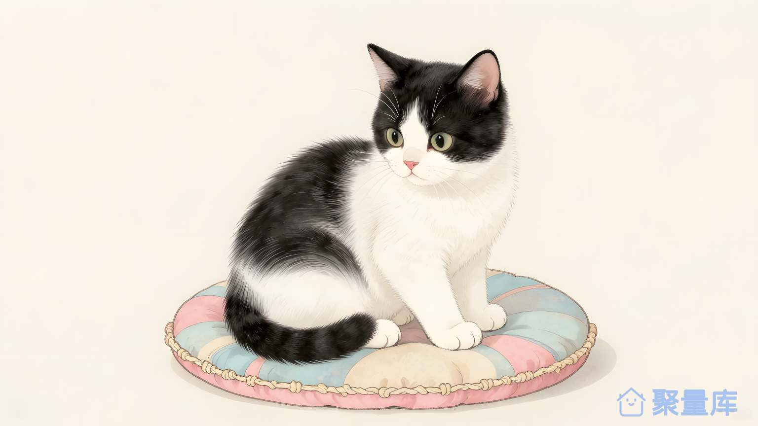 猫在圆盤上