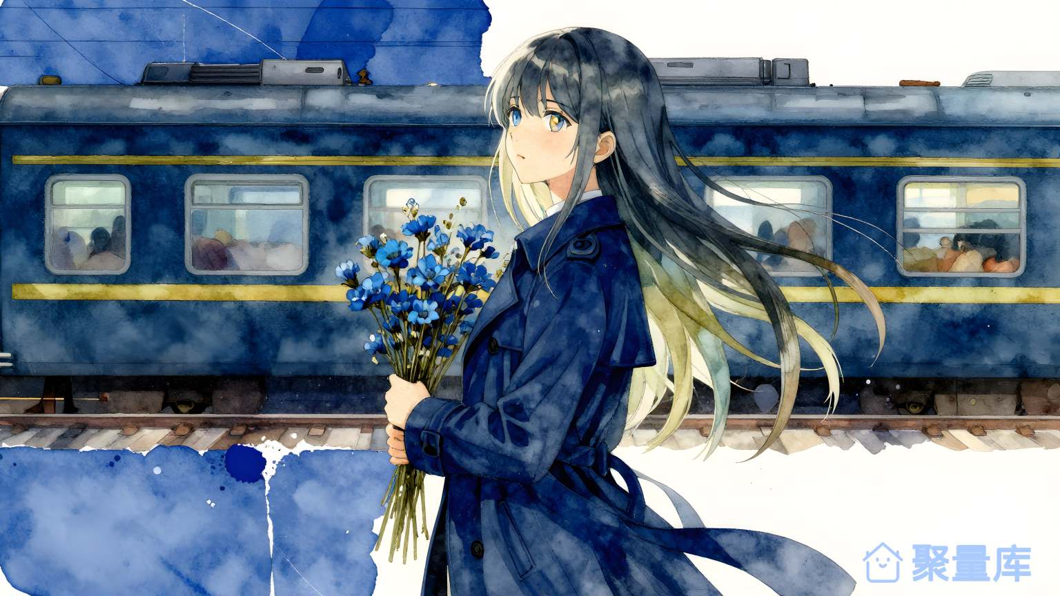 女子站在铁路上 女子