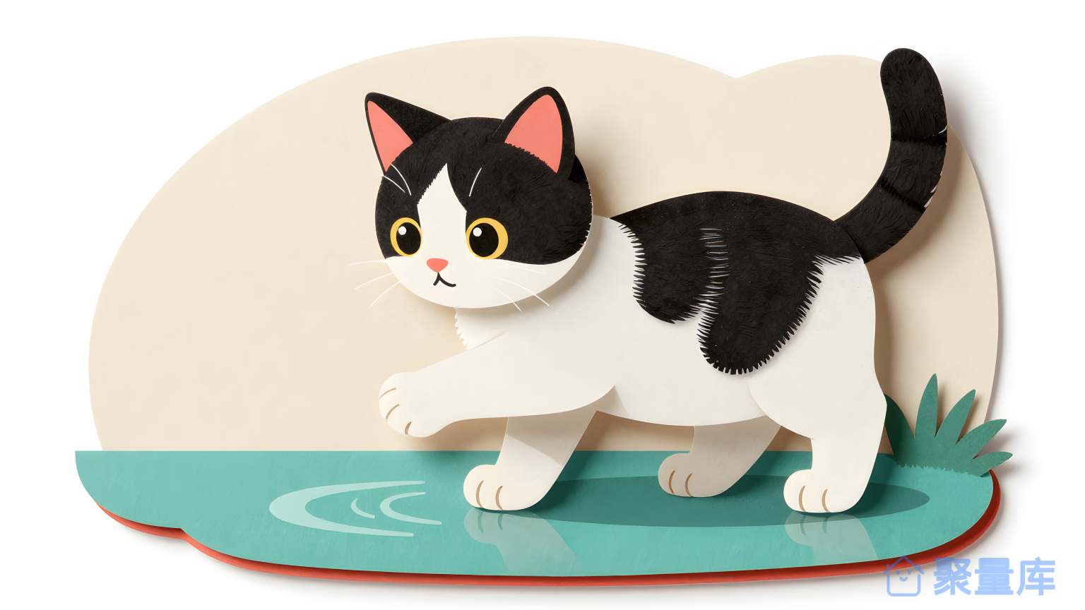 猫在水上游泳