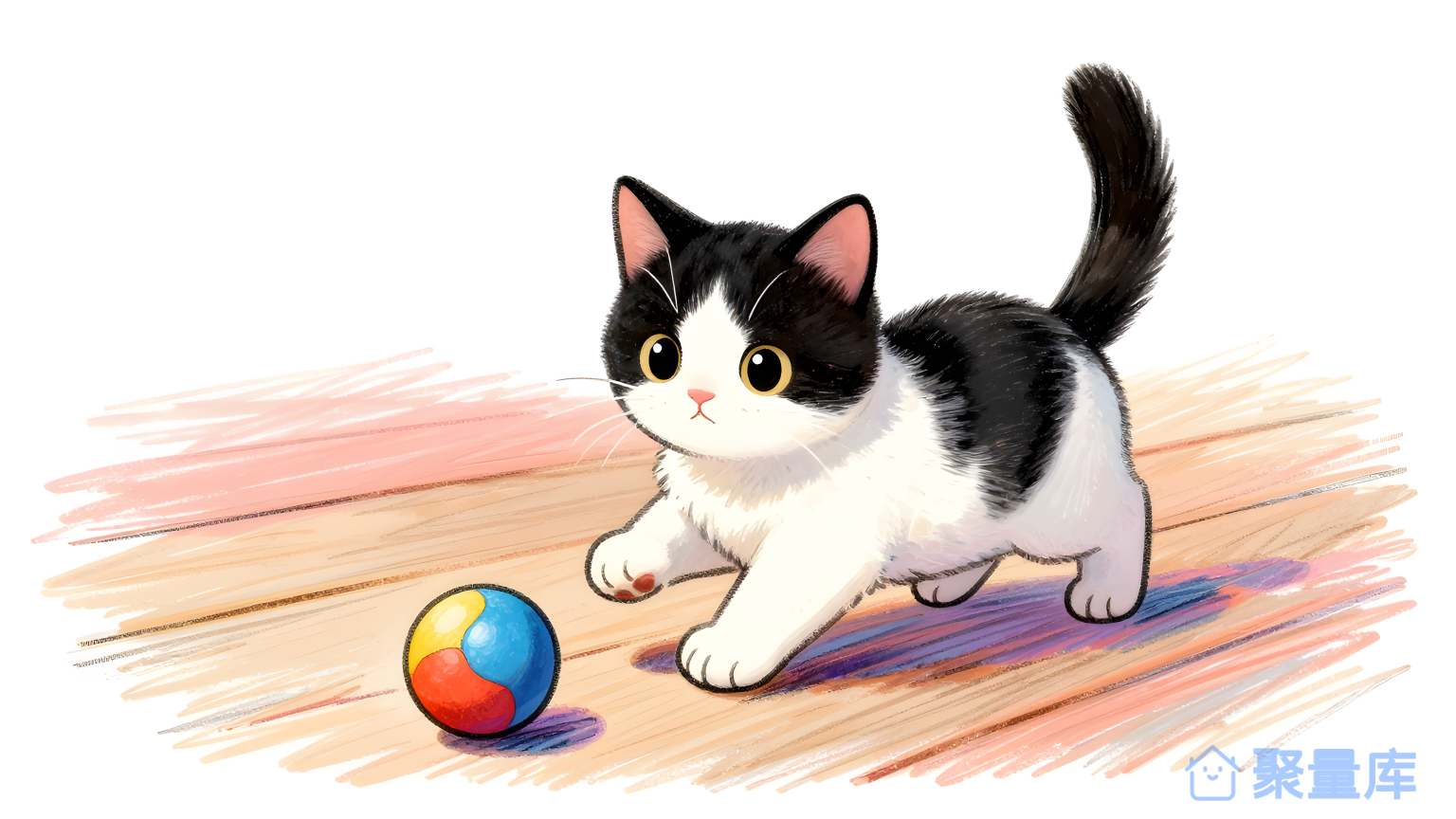 猫玩球 猫 球 玩 动物