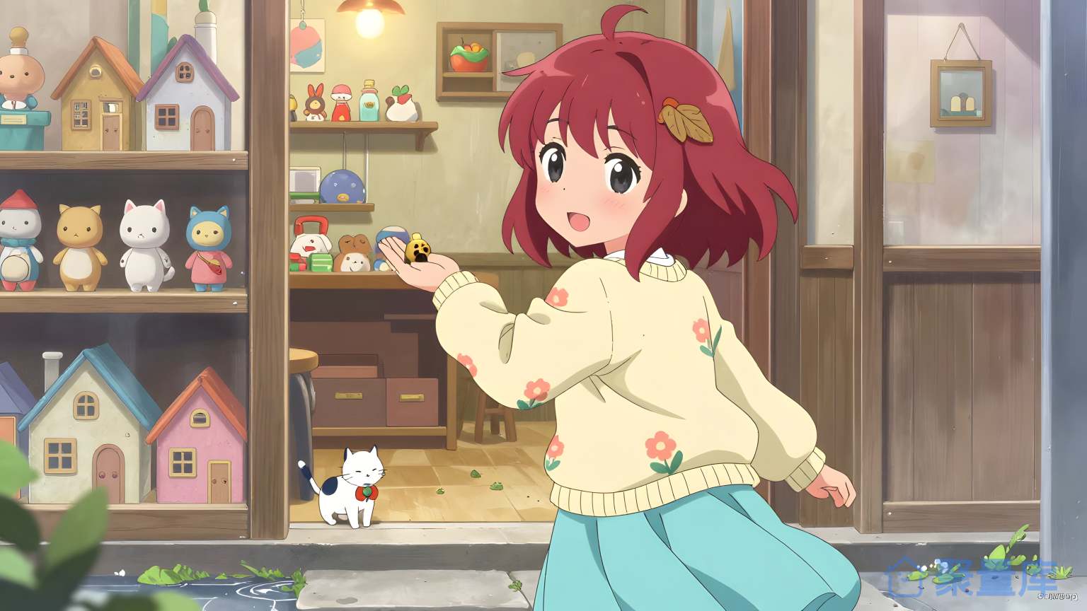 女孩在家里玩