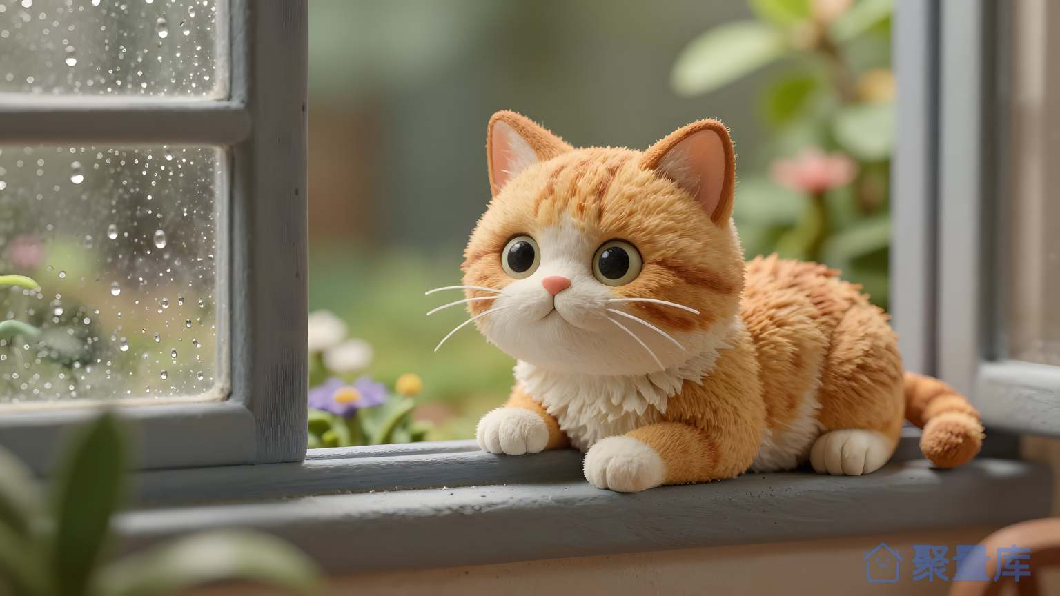 猫在窗口上看外面