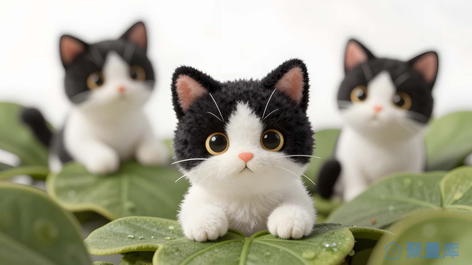 三只猫在茵上