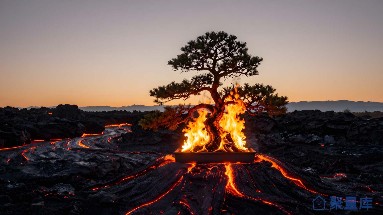 烈火山景