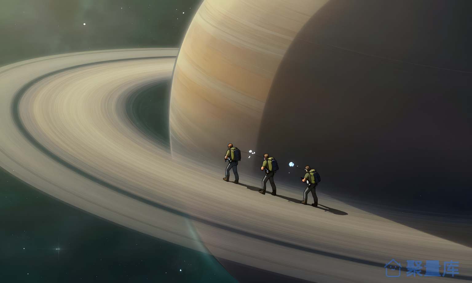 星际探险者在太空前进