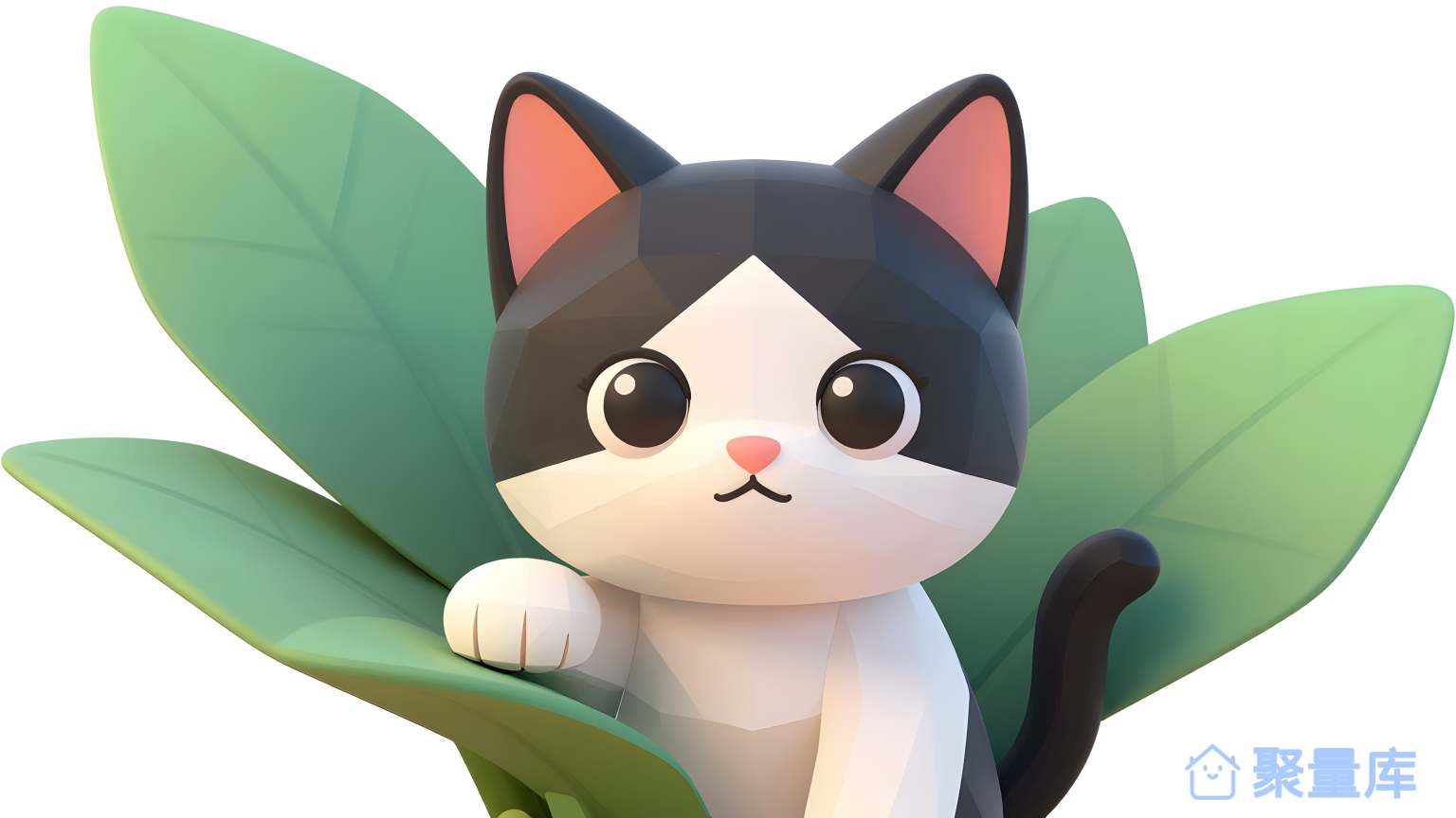 猫在草型上