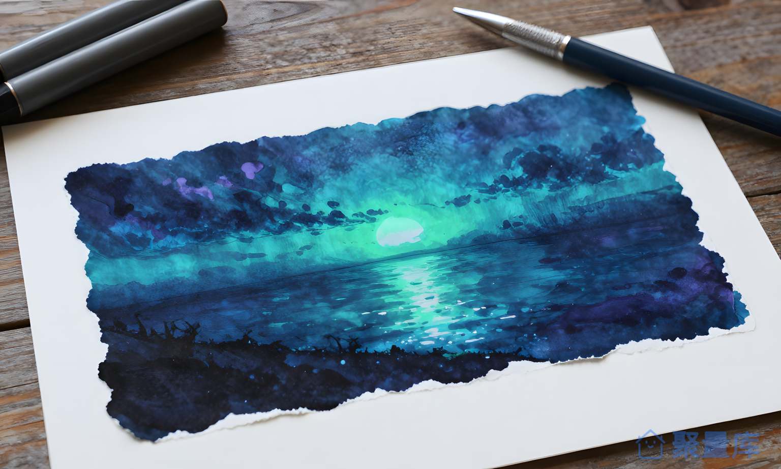 夜晚的湖边