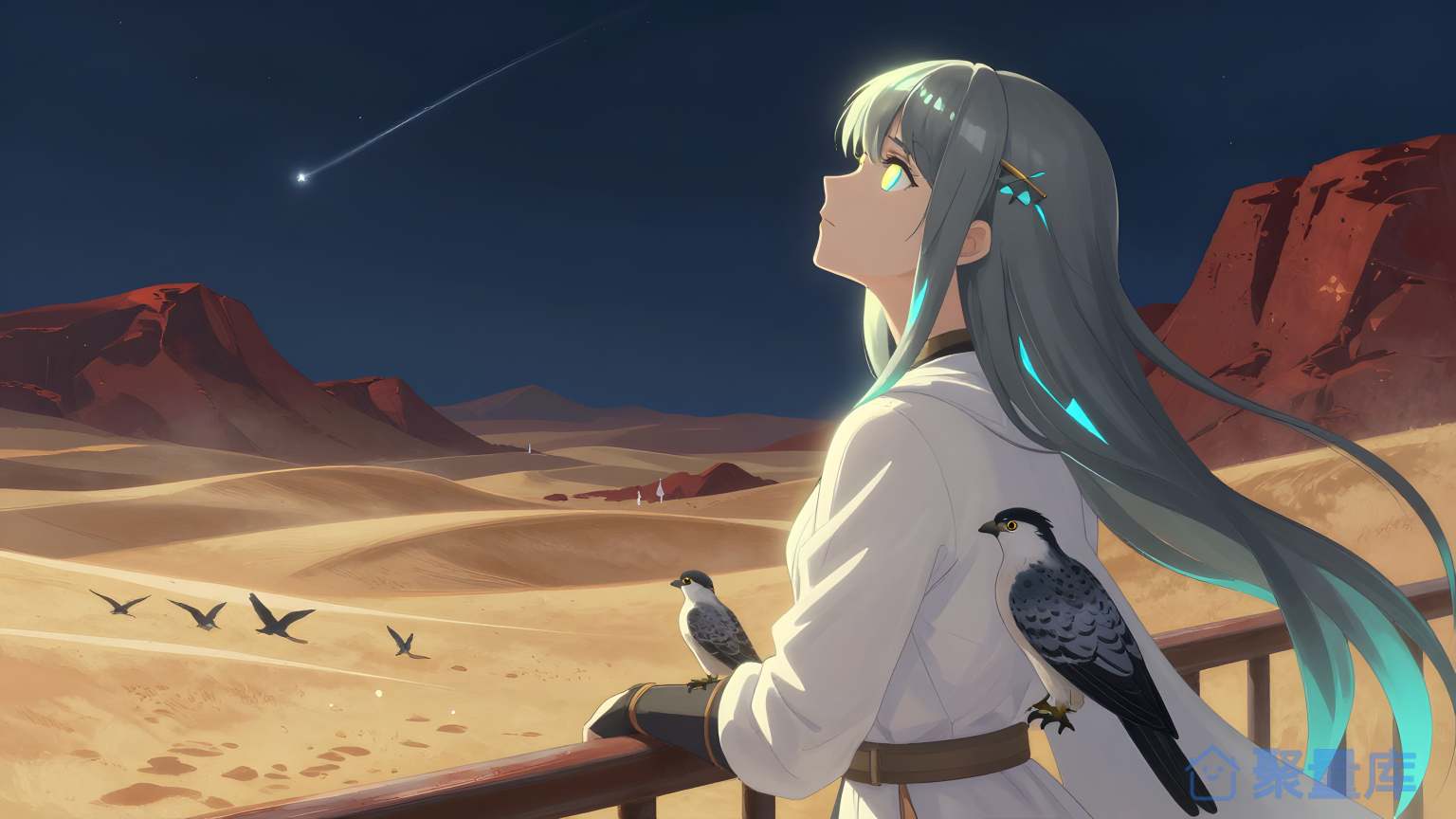 星空下的女子