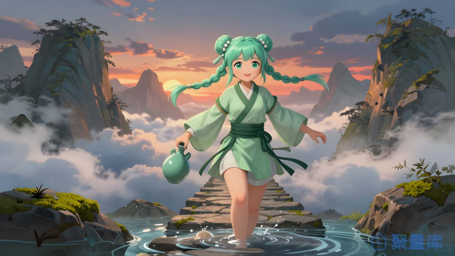 女性在自然环境中