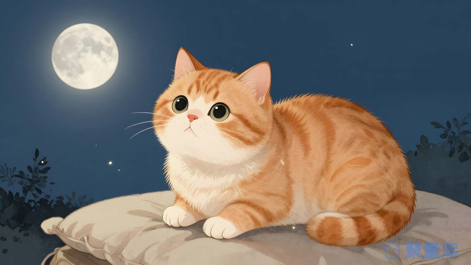 猫在夜晚下