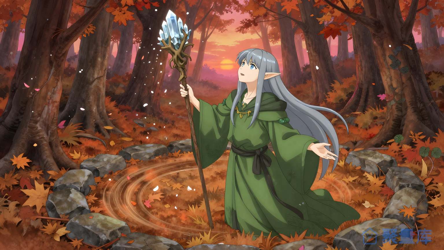 玄色的魔法女孩在森林中 魔法女孩