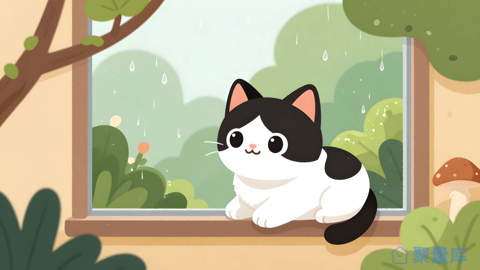 猫在窗口前坐着 猫 窗口 坐