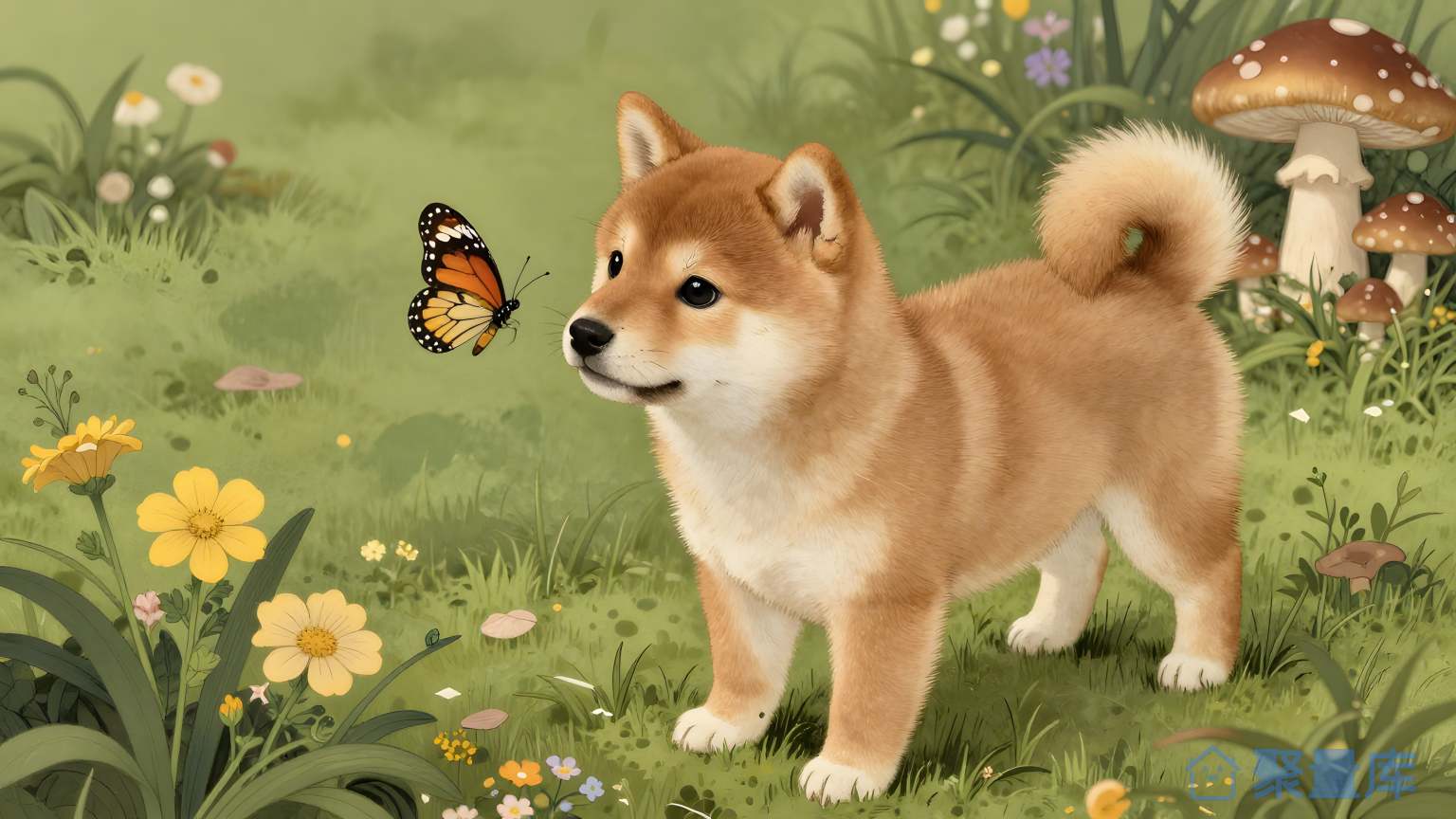 狐狗在花园里 狐狗 花园 狐狗和蜡蜓