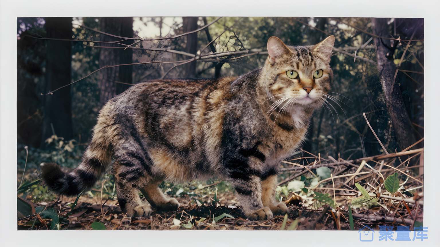 猫在森林里走 猫