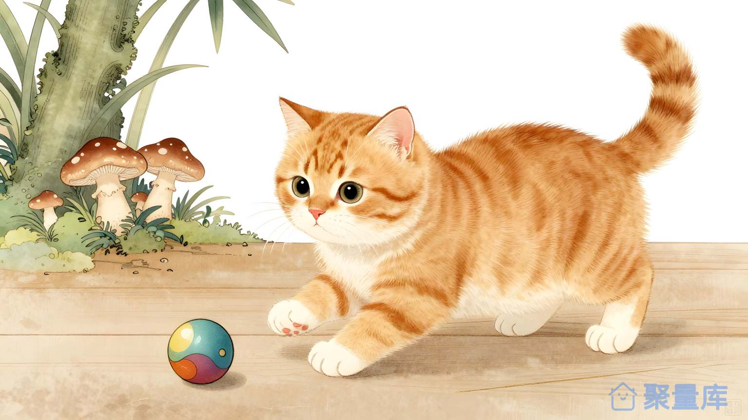 猫玩球 猫 球 玩具 动物
