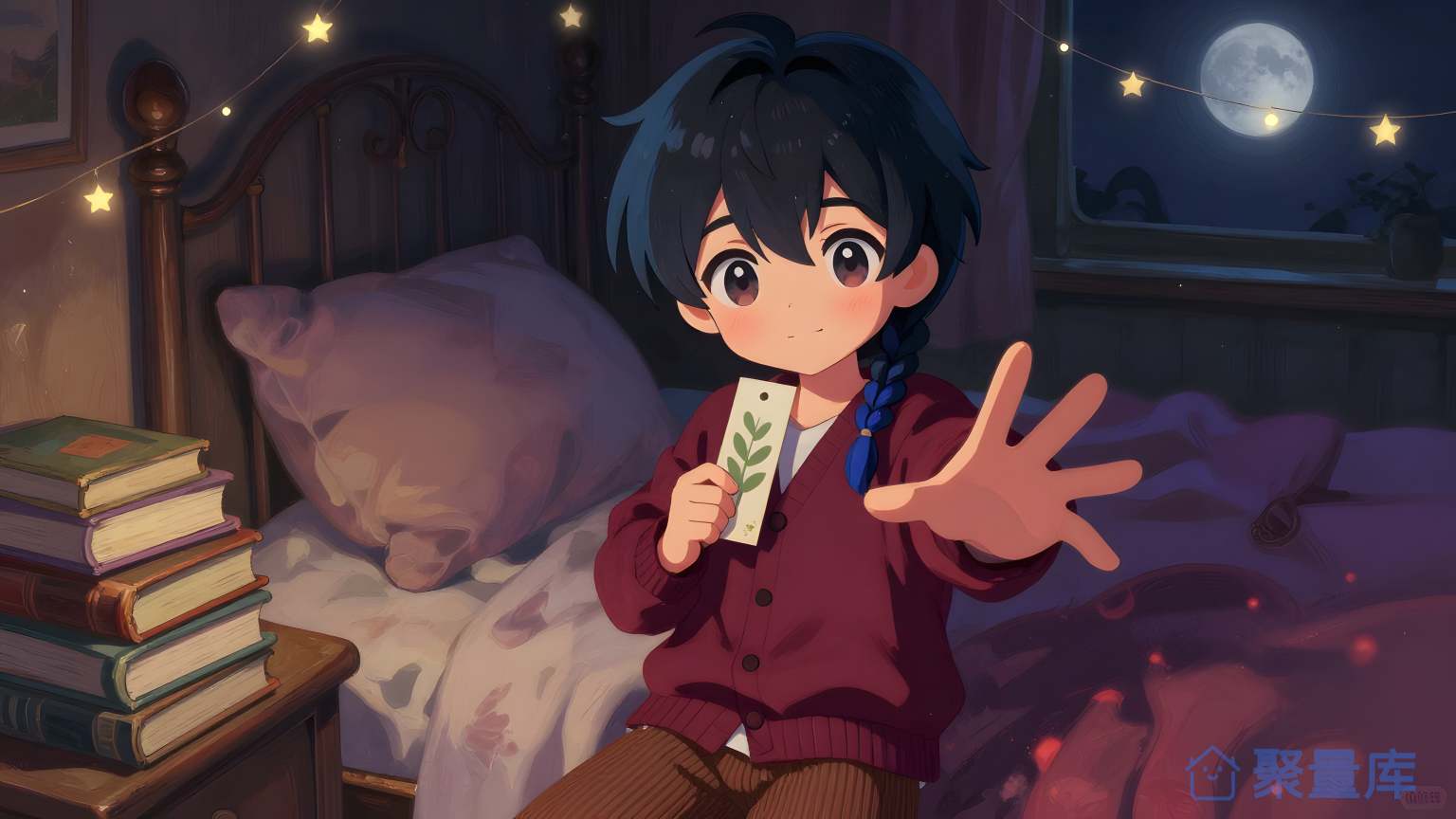 夜晚的小学生