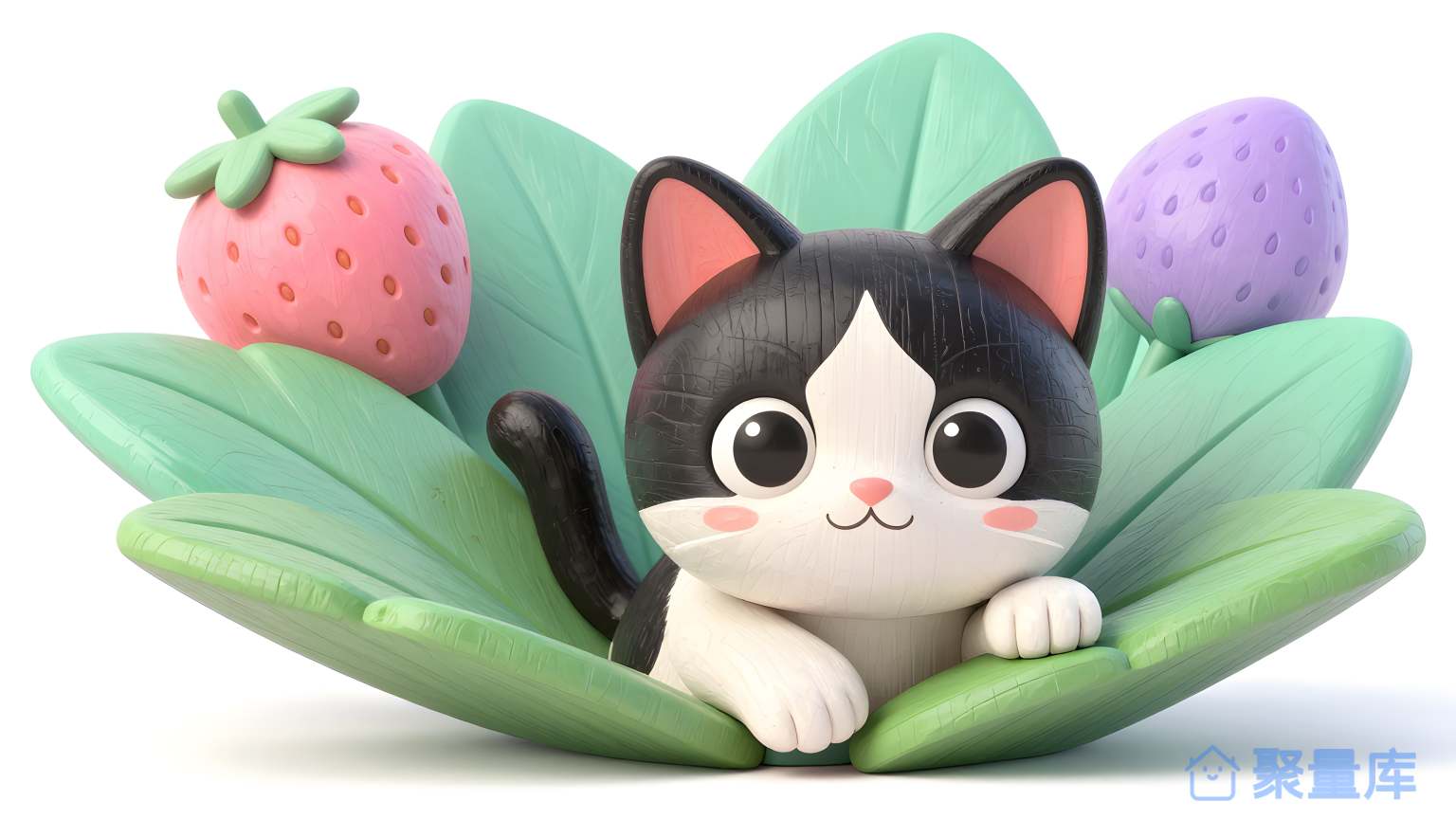 猫在水果中