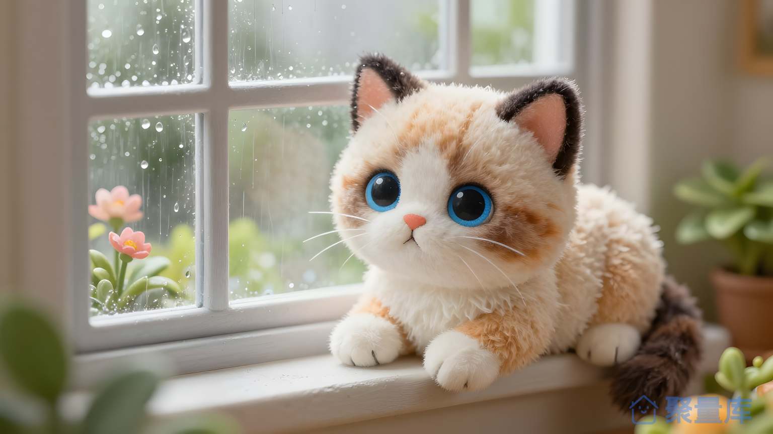 猫娃在窗口前 猫娃