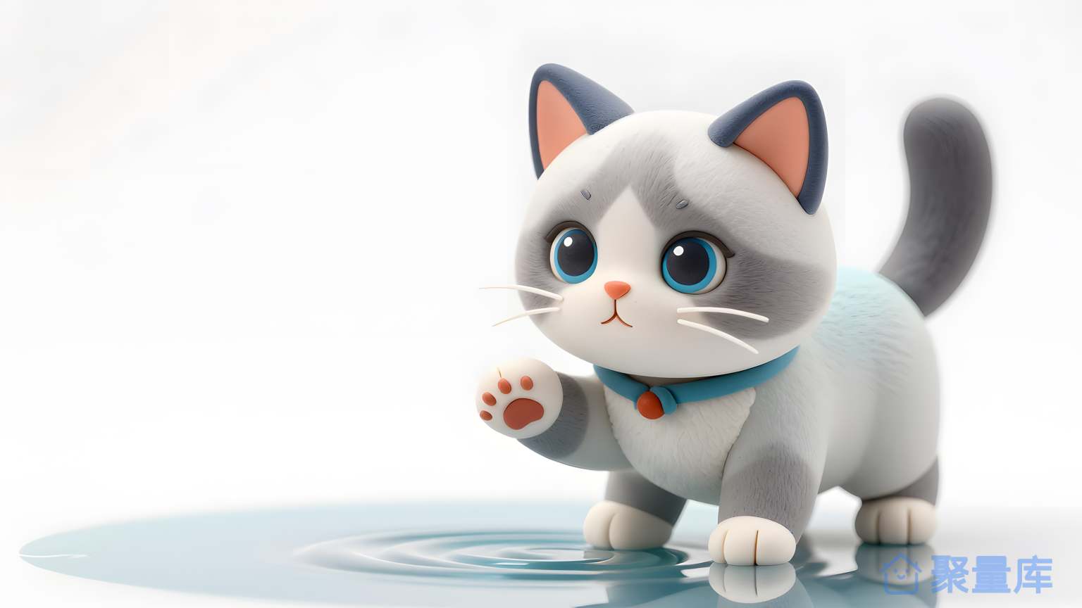 猫玩水