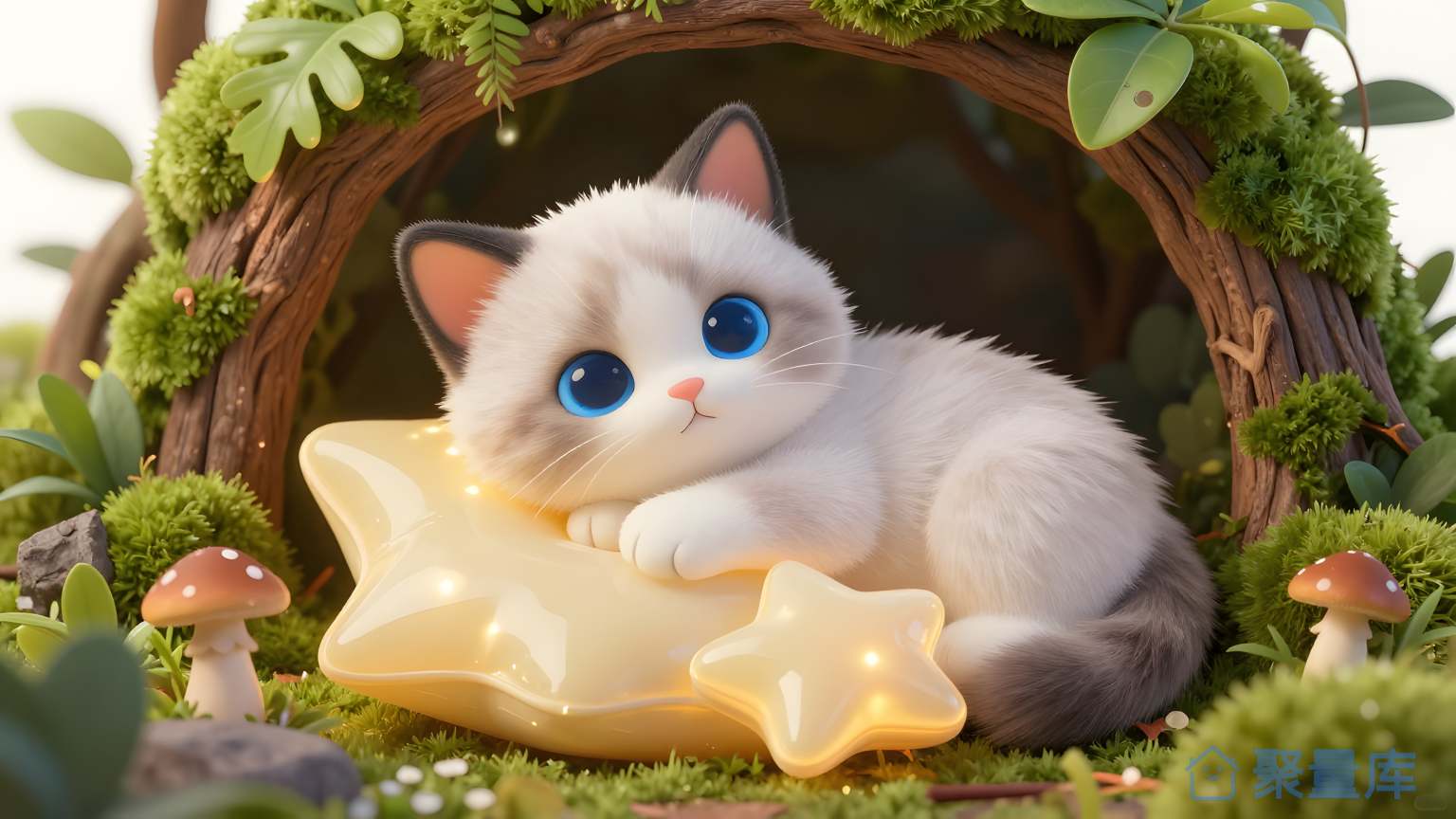 猫在花园里睡觉 猫