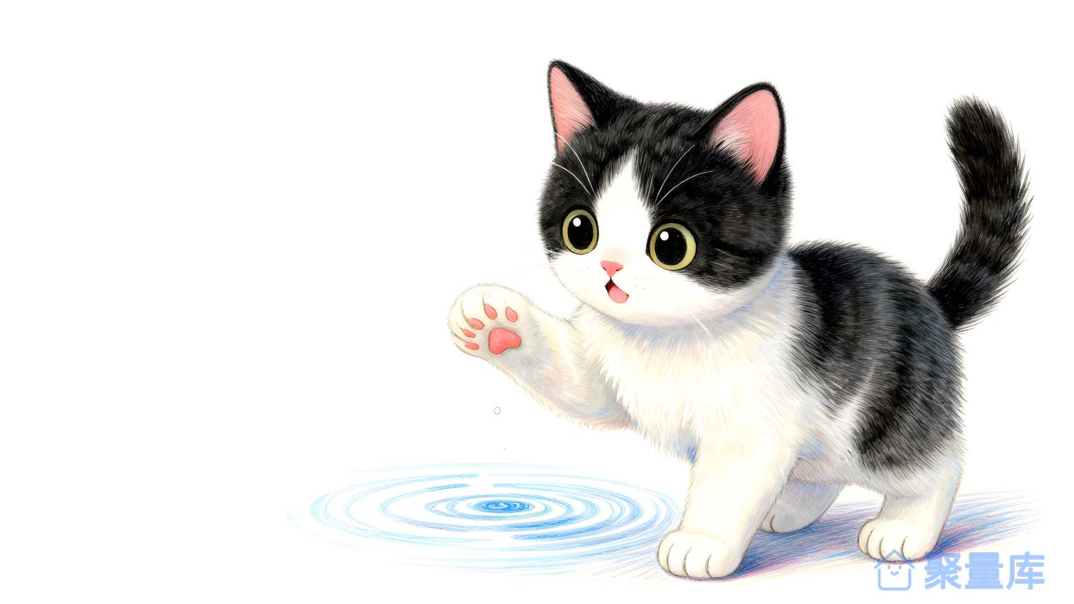 猫在水中漂步