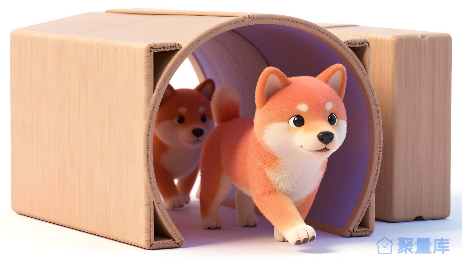小狐穿过木箱