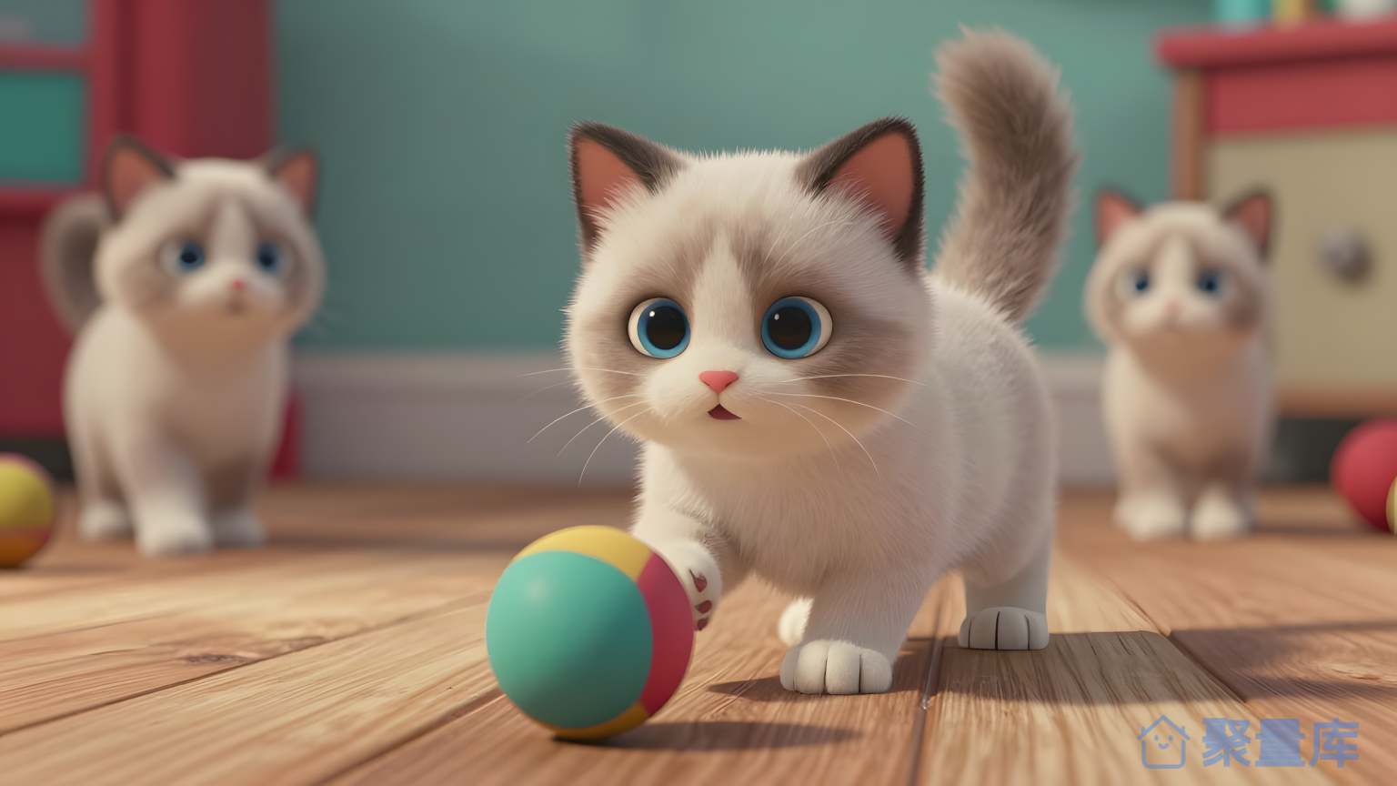 小猫玩球 小猫 玩球