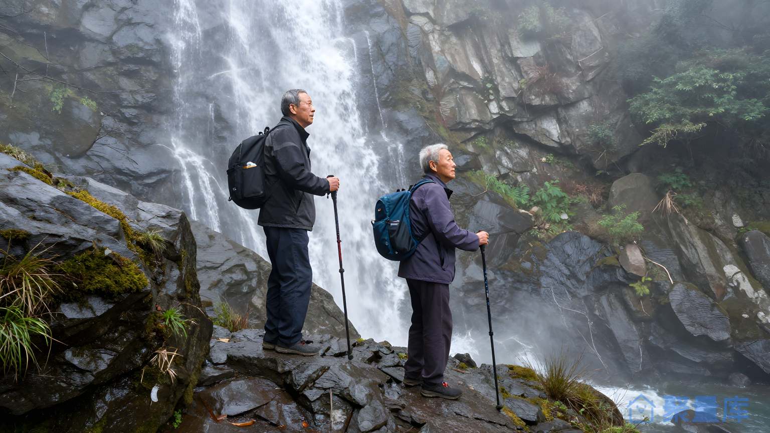 两人在山谷前景