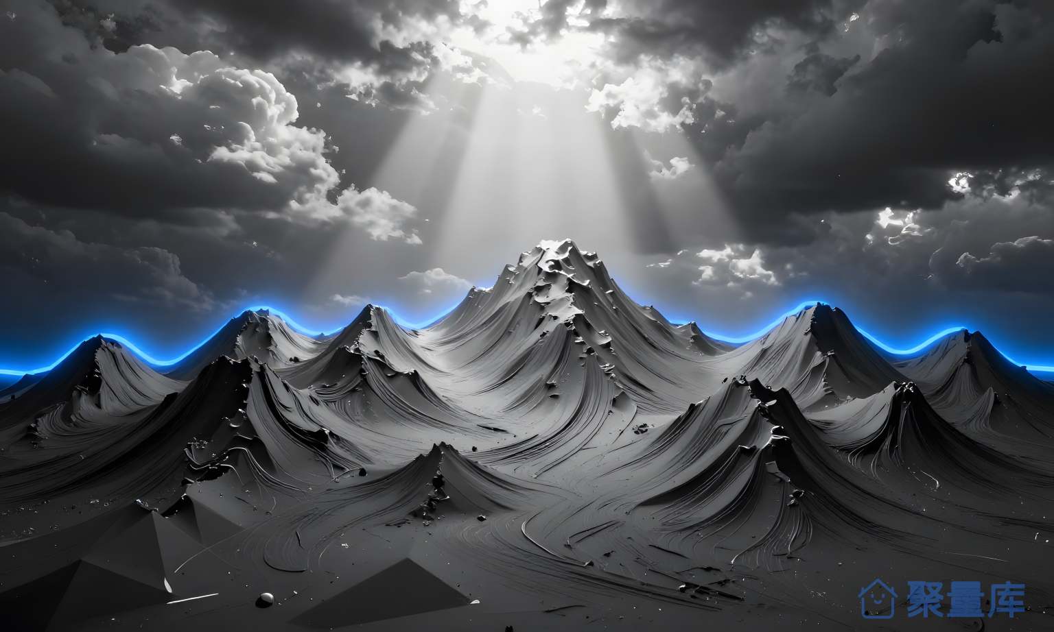 山脉之间的天空