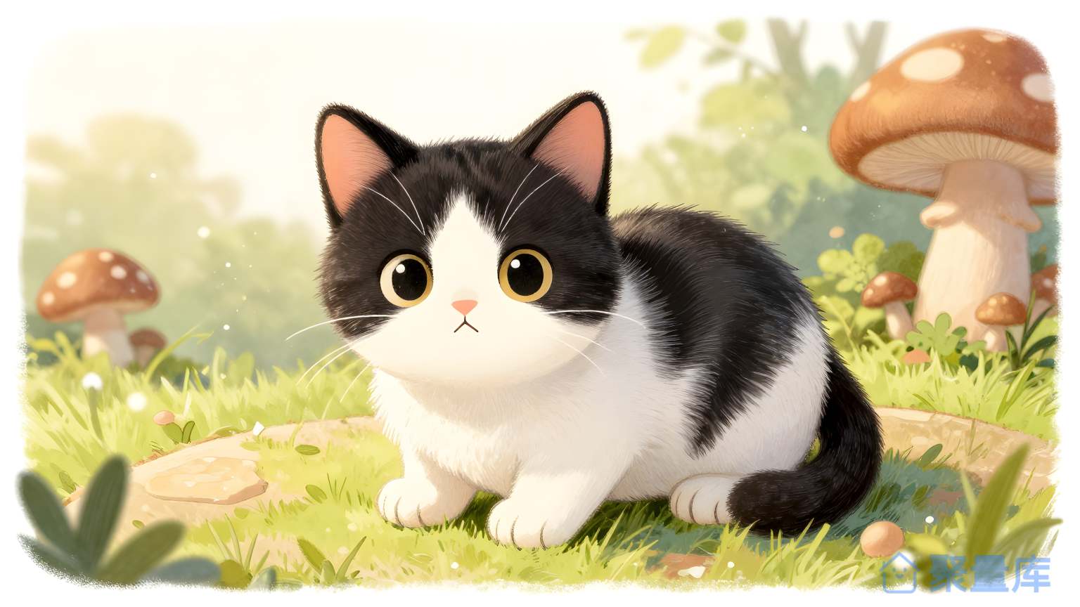 猫在草地上 猫 草地 小动物 家庭宠物