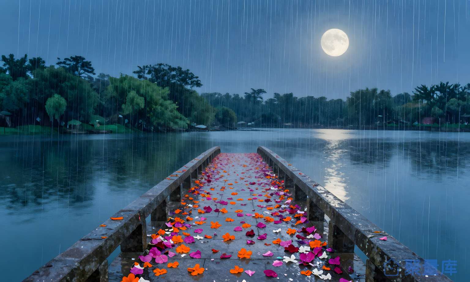 夜晚的桥头