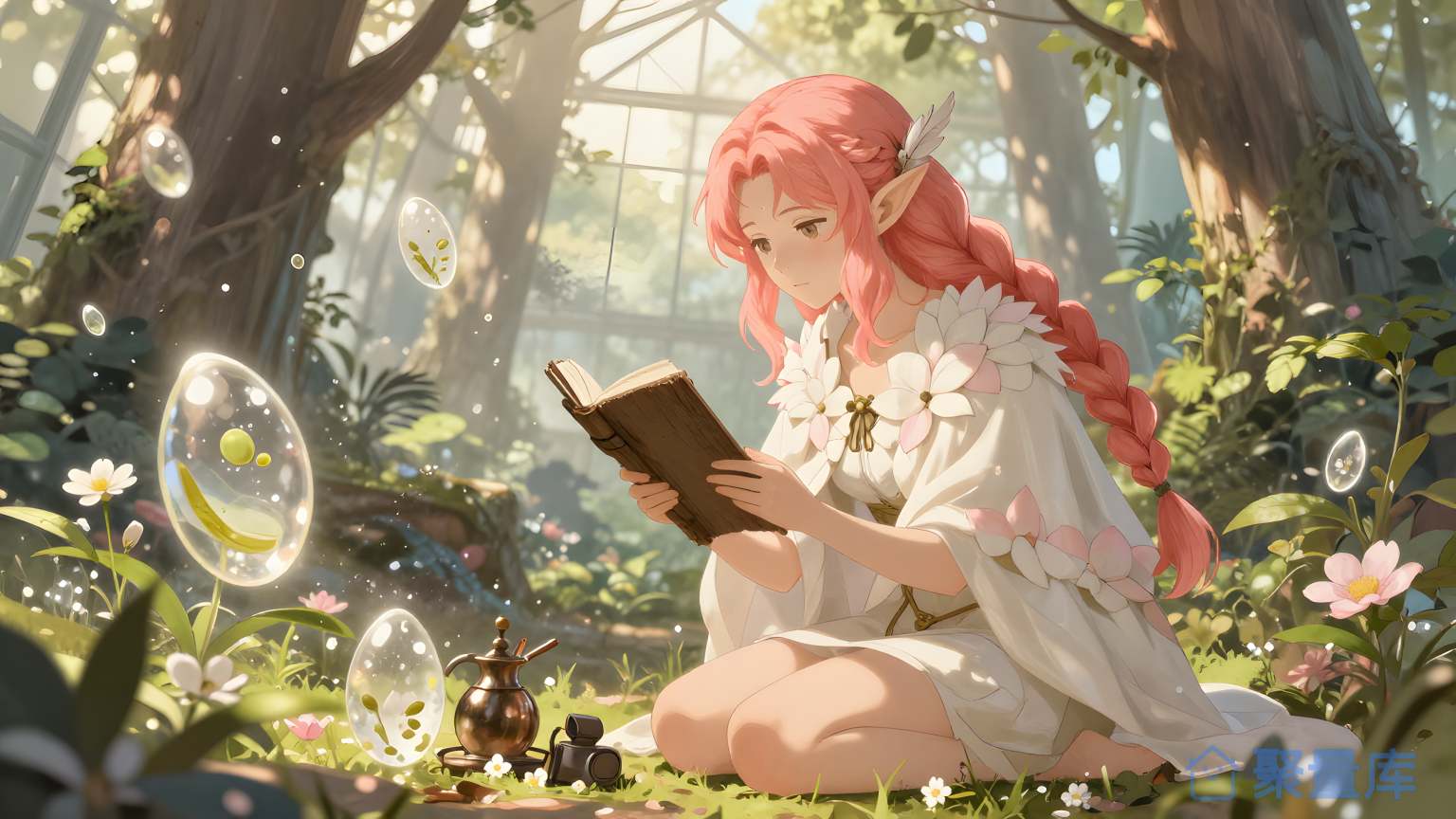 玫色森林中的女孩