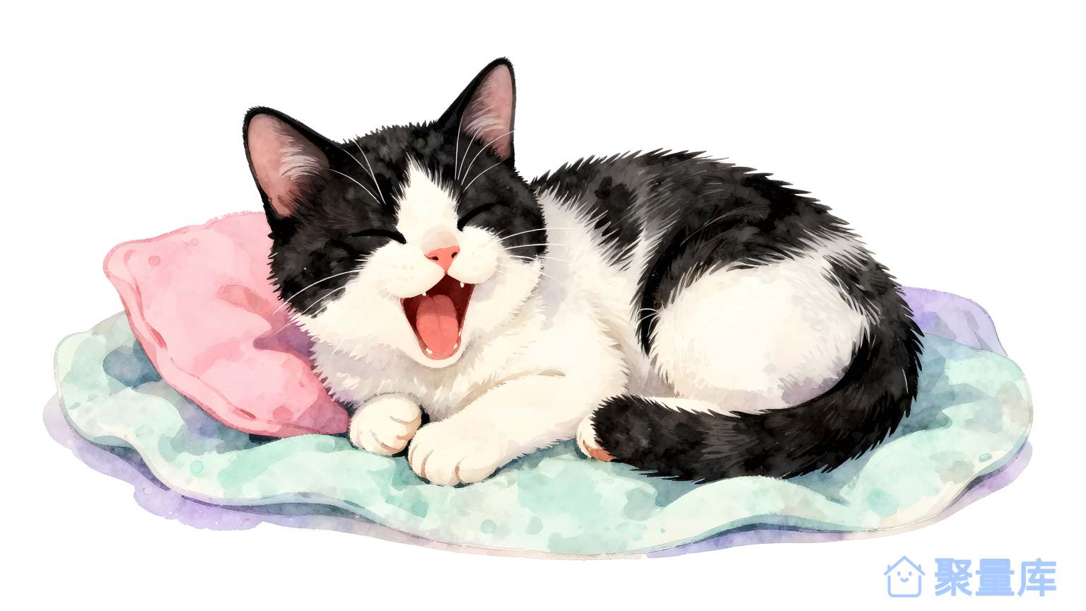 猫睡在被子上 猫