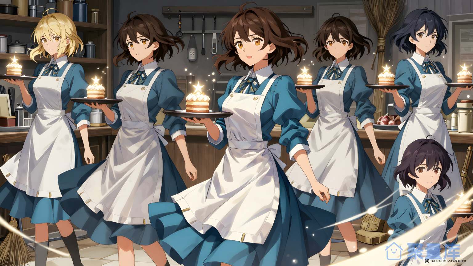 女性烹饪师妹们