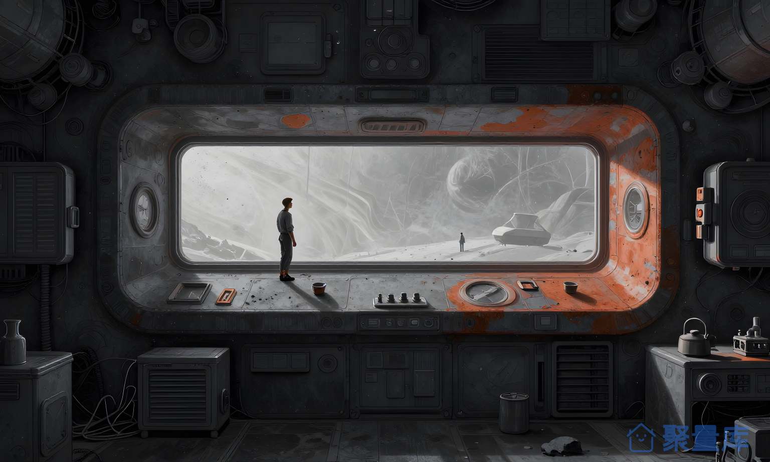 科幻空间船内