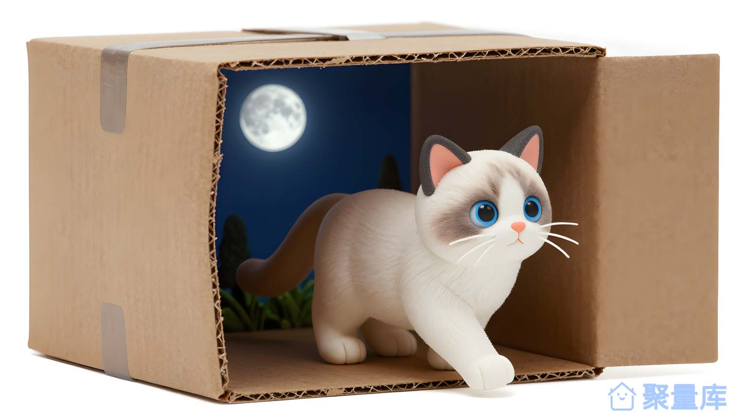 猫在盒子里 猫 盒子 夜晚