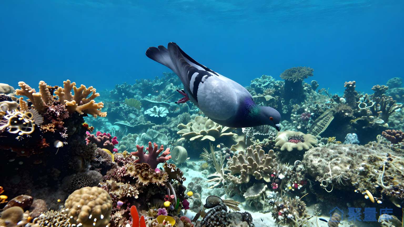 海洋生物在水下探索