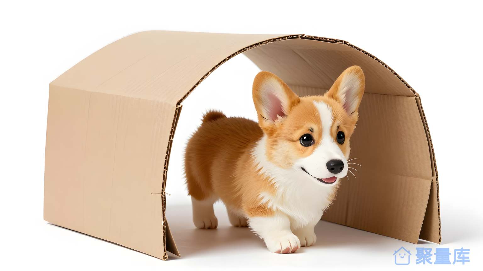 狐犬在纸箱里