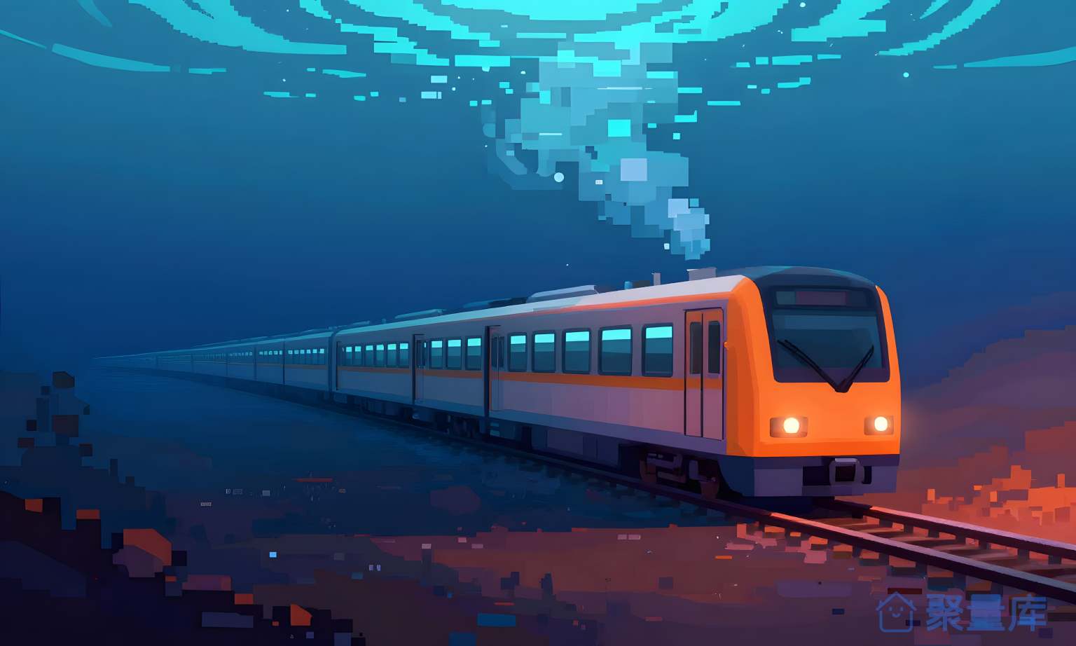 夜景下的列车