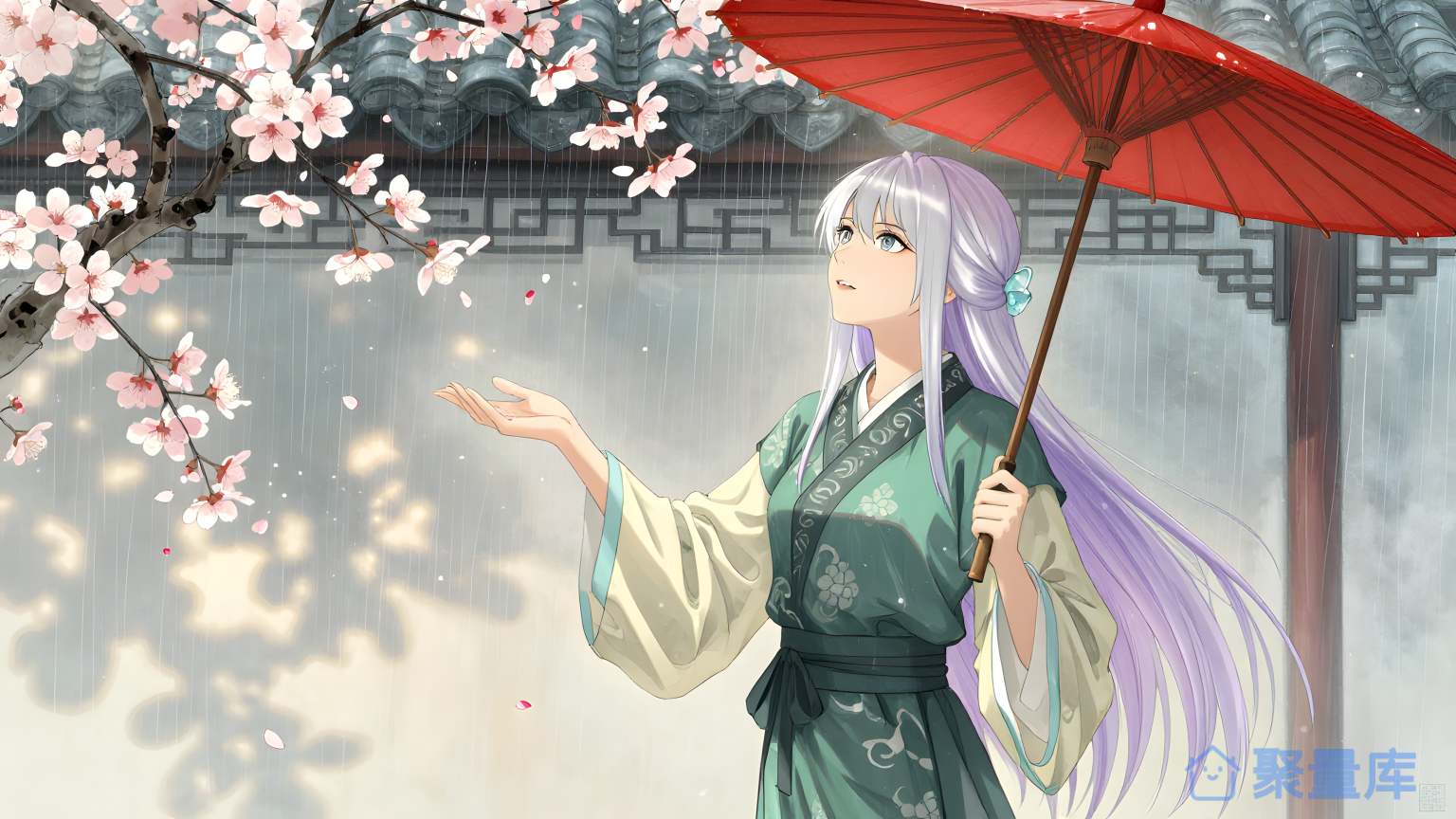 美女在花园中