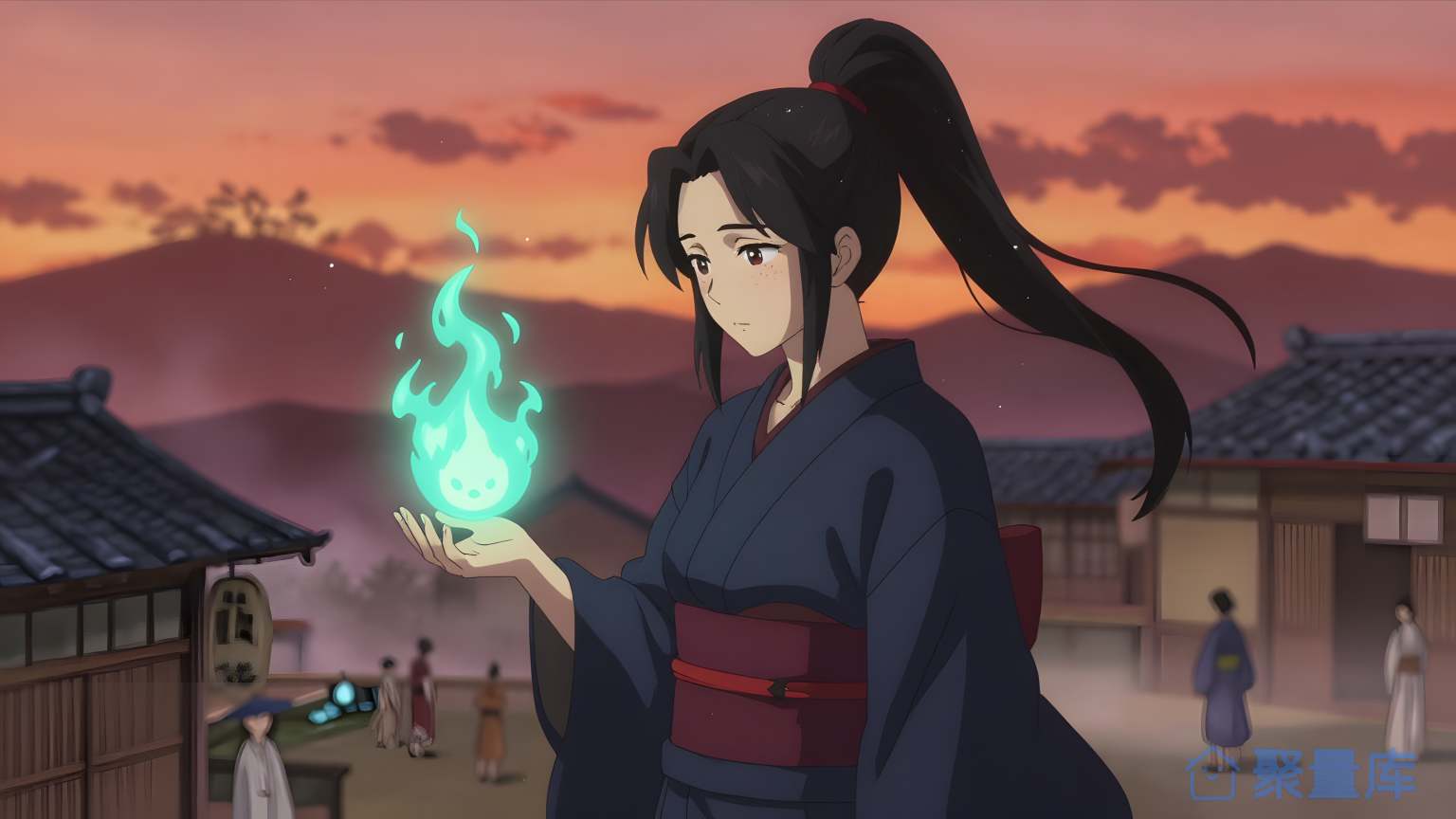 美女火球手持